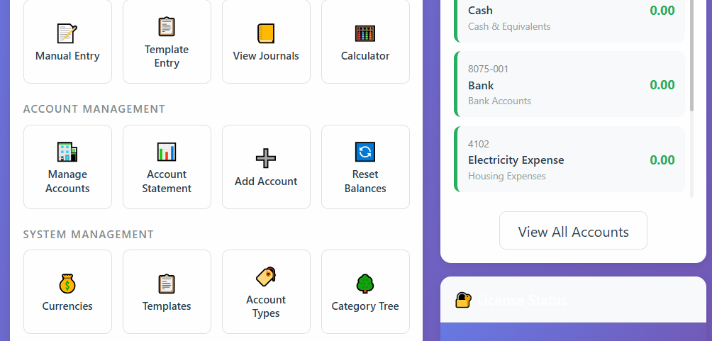 Freedom Accounting App Interface