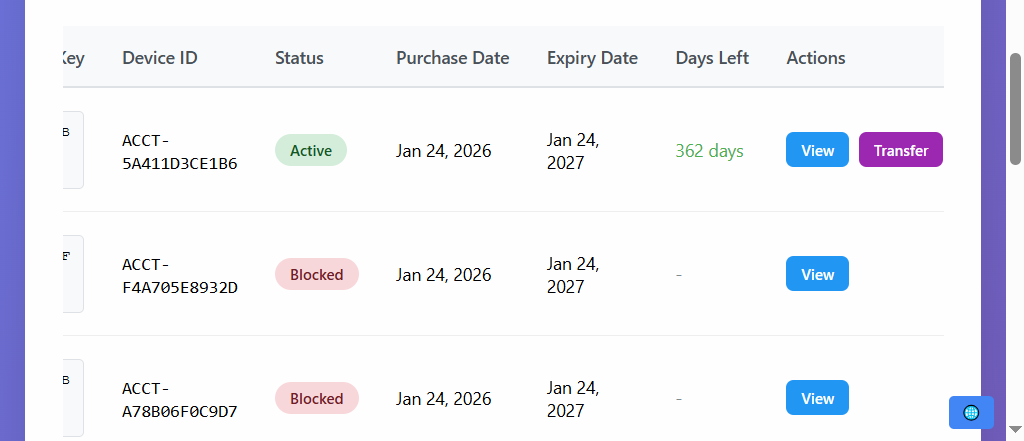 Transfer License step 1