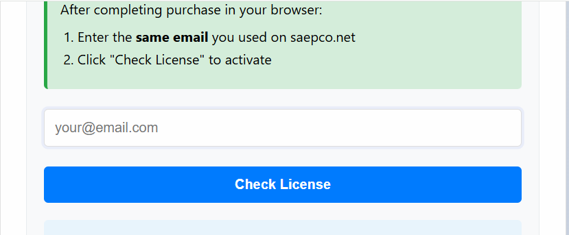Step 4: Check License in app
